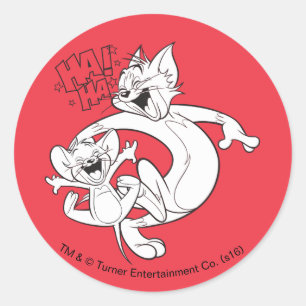 Tom And Jerry Tom And Jerry Laughing Classic Round Sticker