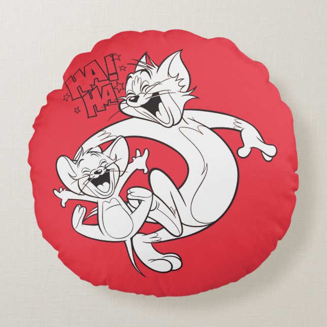 Tom And Jerry | Tom And Jerry Laughing Round Pillow (Front)