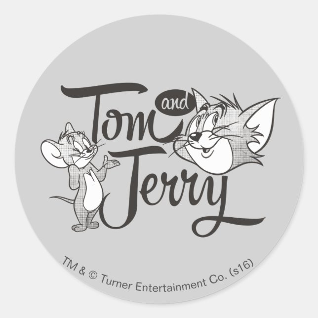 Tom And Jerry | Tom And Jerry Looking Sweet Classic Round Sticker (Front)