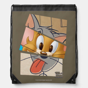 Tom And Jerry Tom And Jerry Mashup Drawstring Bag