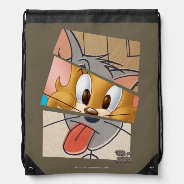 Tom And Jerry | Tom And Jerry Mashup Drawstring Bag (Front)