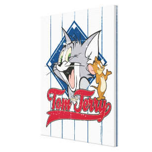 Tom And Jerry   Tom And Jerry On Baseball Diamond Canvas Print
