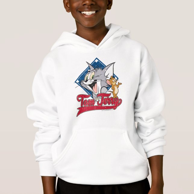 Tom And Jerry | Tom And Jerry On Baseball Diamond Hoodie (Front)