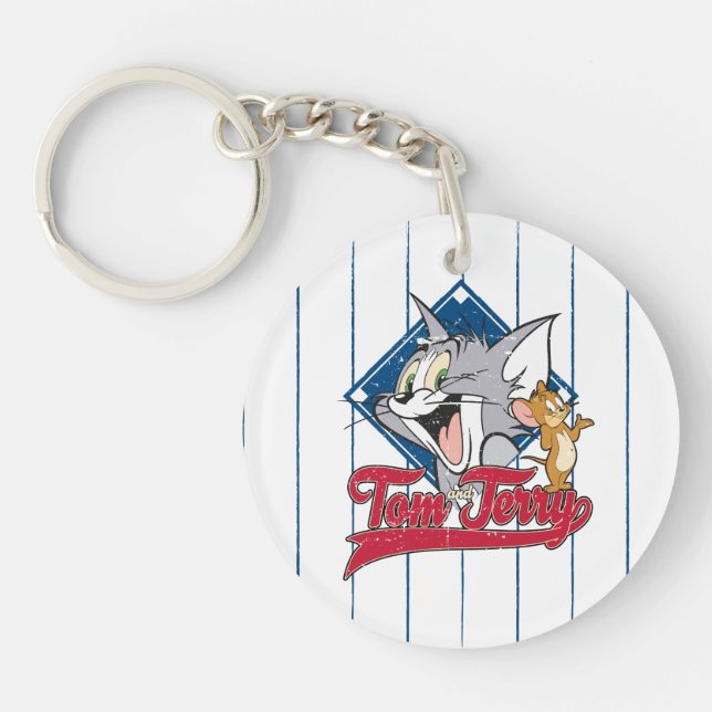 Tom And Jerry | Tom And Jerry On Baseball Diamond Keychain (Front)