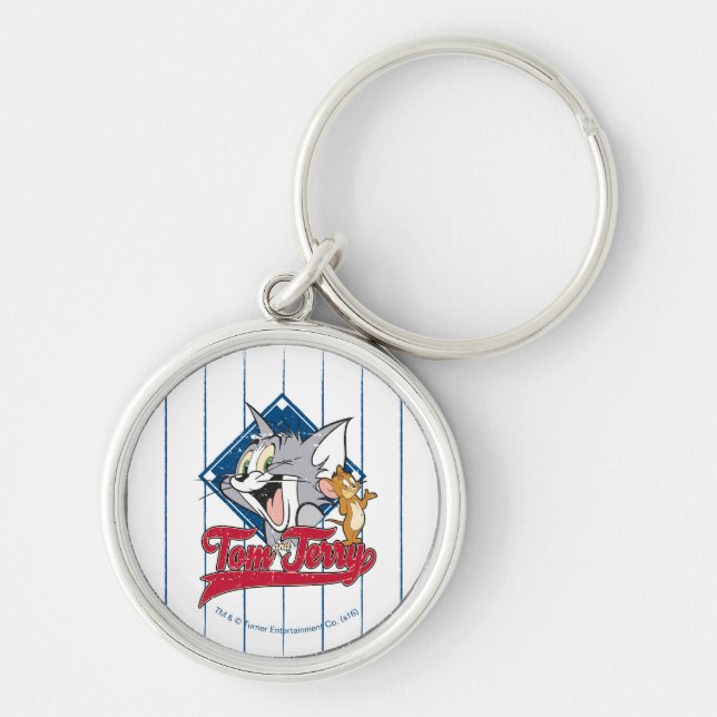 Tom And Jerry | Tom And Jerry On Baseball Diamond Keychain (Front)