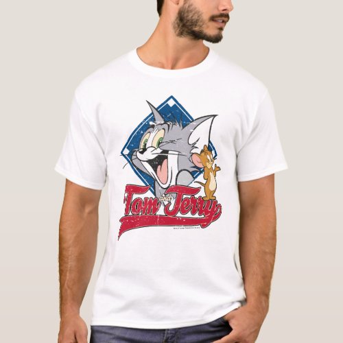 Tom And Jerry  Tom And Jerry On Baseball Diamond T_Shirt