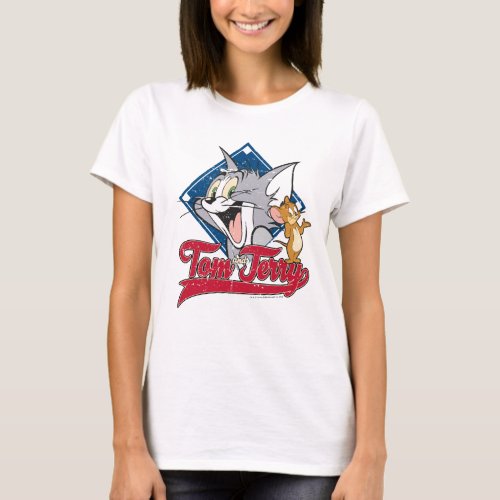 Tom And Jerry  Tom And Jerry On Baseball Diamond T_Shirt