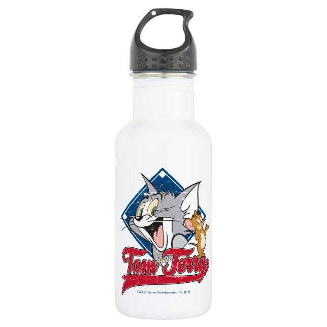 Tom And Jerry | Tom And Jerry On Baseball Diamond Water Bottle (Front)