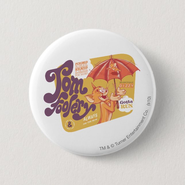 Tom and Jerry Tom Foolery Pinback Button (Front)