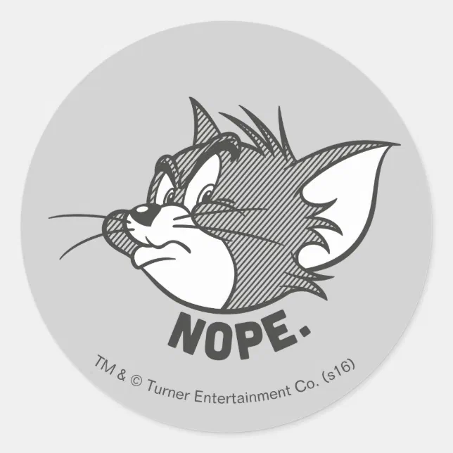 Tom And Jerry Tom Says Nope Classic Round Sticker Zazzle