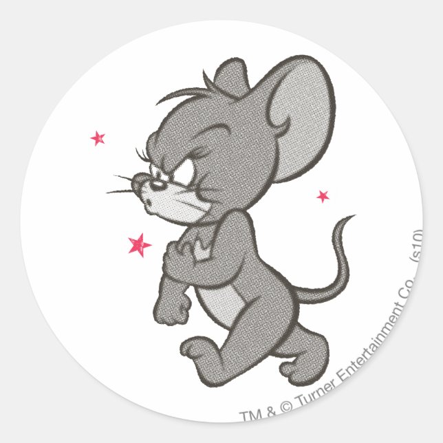 Tom and Jerry Tough Mouse 1 Classic Round Sticker (Front)