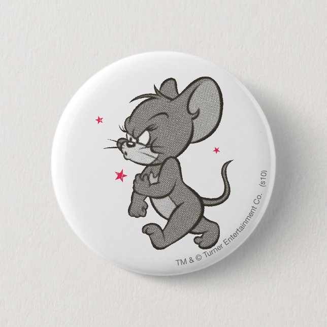 Tom and Jerry Tough Mouse 1 Pinback Button (Front)