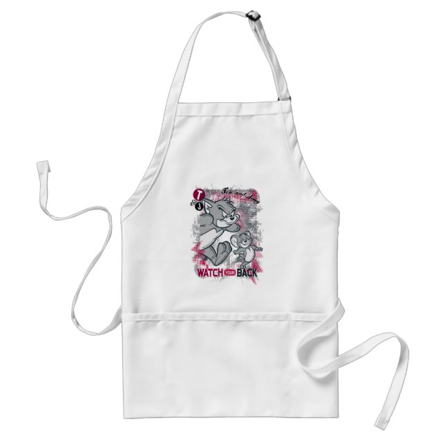 Tom and Jerry Watch Your Back Adult Apron (Front)
