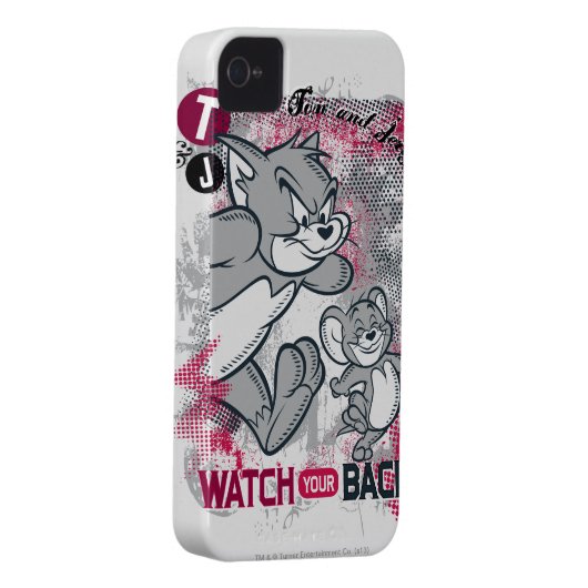 Tom and Jerry Watch Your Back Case-Mate iPhone Case (Back/Right)