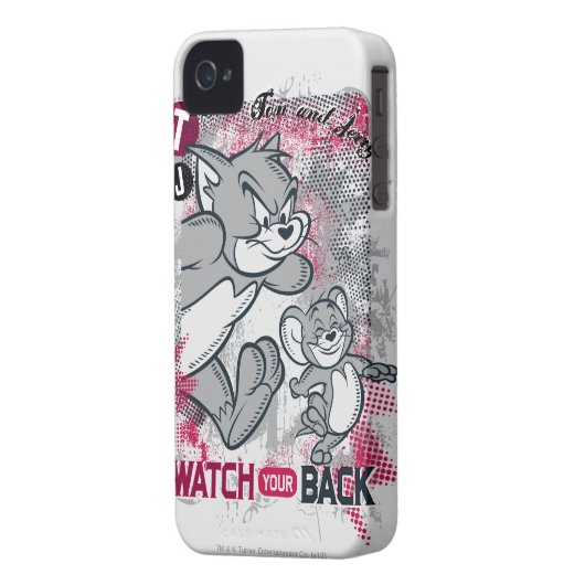 Tom and Jerry Watch Your Back Case-Mate iPhone Case (Back Left)