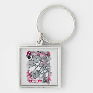 Tom and Jerry Watch Your Back Keychain