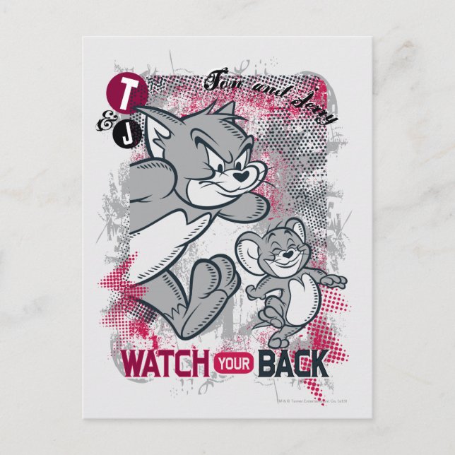 Tom and Jerry Watch Your Back Postcard (Front)