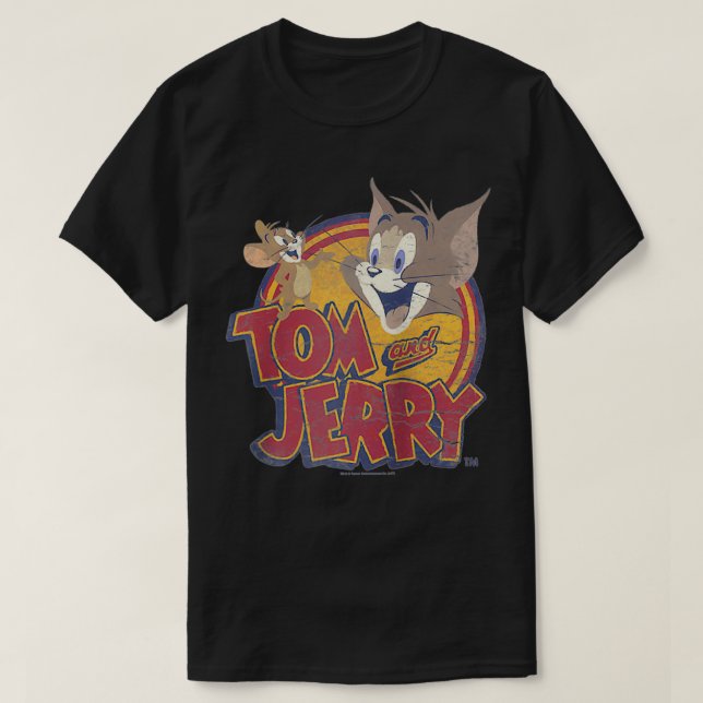 Tom and Jerry Water Damaged colors  T-Shirt (Design Front)