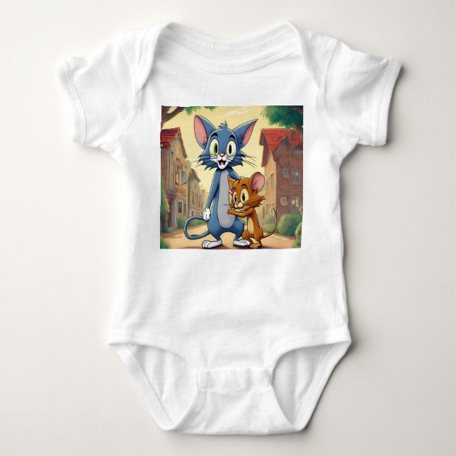 Tom and Jery Baby Bodysuit (Front)