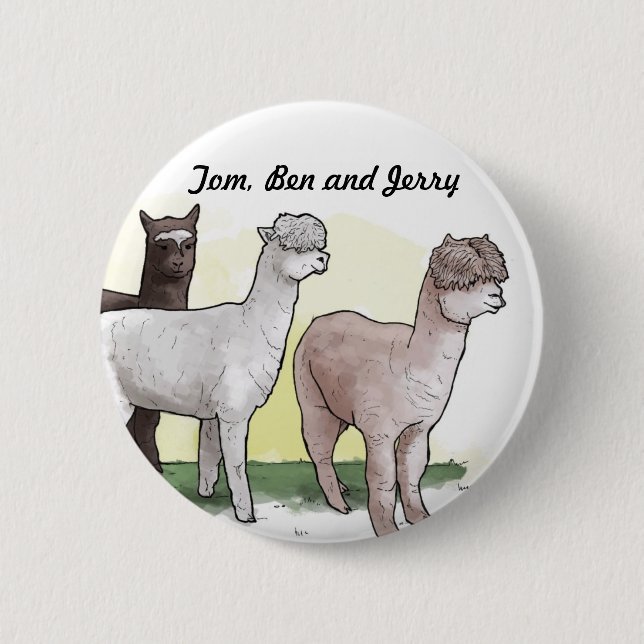 Tom, Ben and Jerry badge Pinback Button (Front)