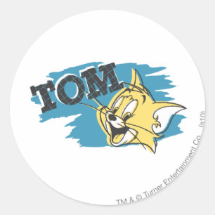 Tom Blue and Yellow Logo Classic Round Sticker