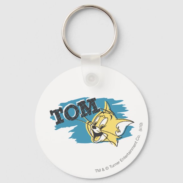 Tom Blue and Yellow Logo Keychain (Front)