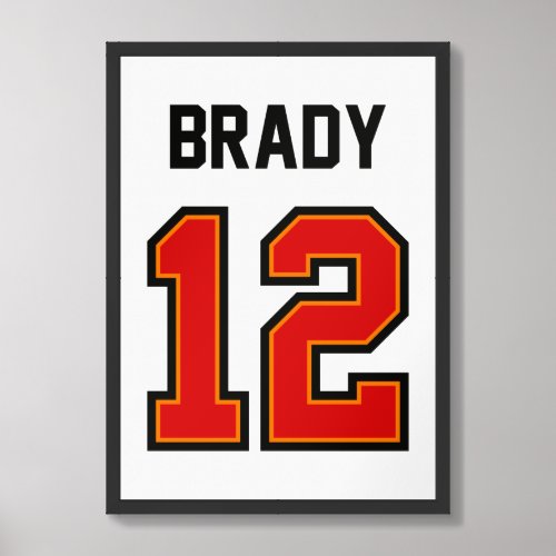 Tom Brady 12 Jersey American Football Poster