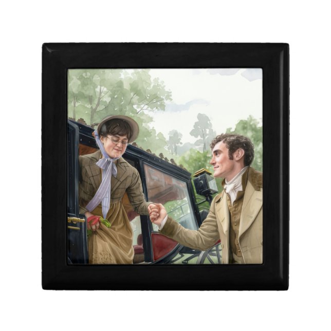 Tom handing Mary out of a carriage Gift Box (Front)