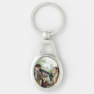 Tom handing Mary out of a carriage Keychain