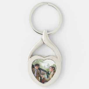 Tom handing Mary out of a carriage Keychain