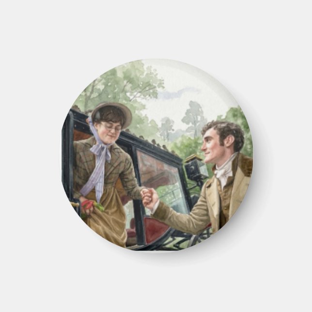 Tom handing Mary out of a carriage Magnet (Front)