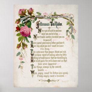 TOM JEFFERSON'S 10 RULES 1873 POSTER