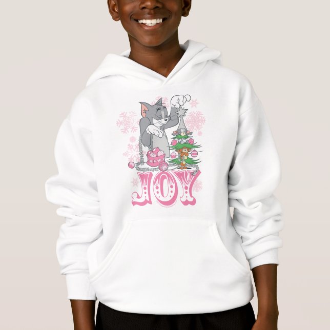 Tom, Jerry, and Nibbles Decorating Joy Hoodie (Front)