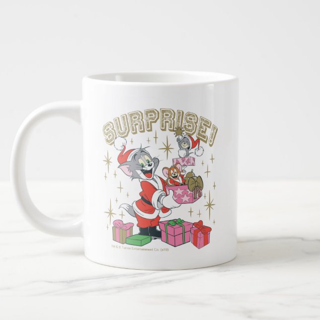 Tom, Jerry, and Nibbles Holiday Surprise Giant Coffee Mug (Left)