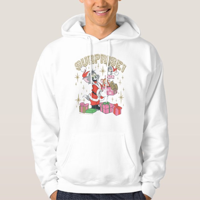 Tom, Jerry, and Nibbles Holiday Surprise Hoodie (Front)