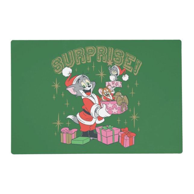 Tom, Jerry, and Nibbles Holiday Surprise Placemat (Front)