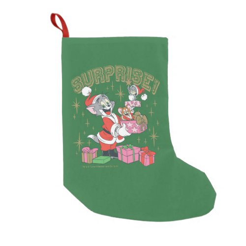 Tom Jerry and Nibbles Holiday Surprise Small Christmas Stocking