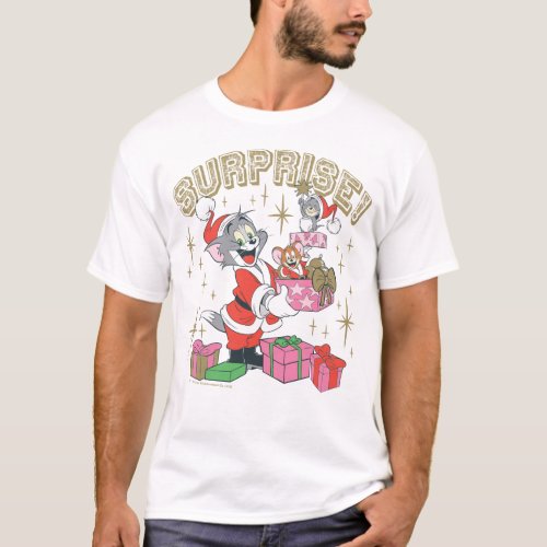 Tom Jerry and Nibbles Holiday Surprise T_Shirt