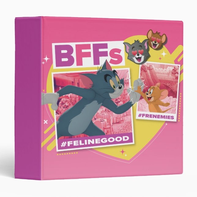 Tom & Jerry BFFs Photo Emoji Collage 3 Ring Binder (Front/Spine)