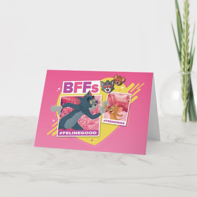 Tom & Jerry BFFs Photo Emoji Collage Card (Front)