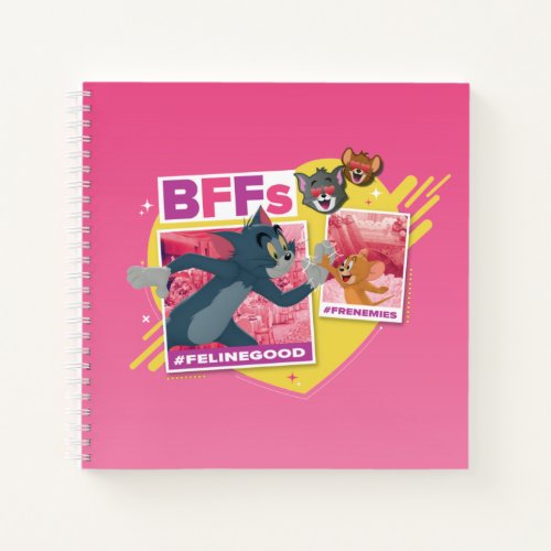 Tom  Jerry BFFs Photo Emoji Collage Notebook