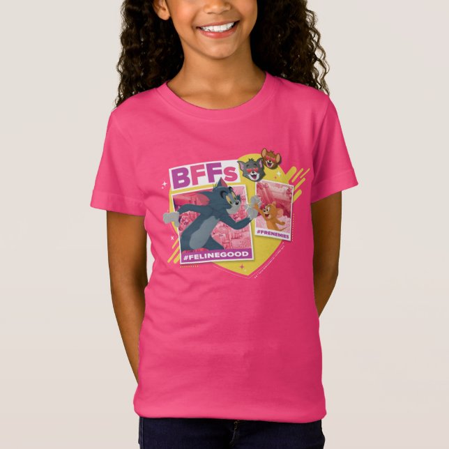 Tom & Jerry BFFs Photo Emoji Collage T-Shirt (Front)