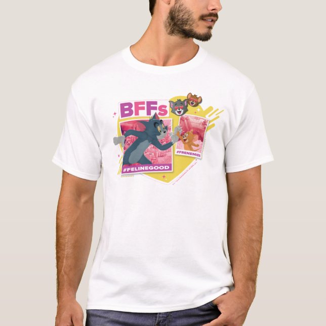 Tom & Jerry BFFs Photo Emoji Collage T-Shirt (Front)