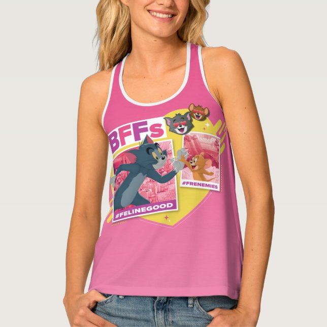 Tom & Jerry BFFs Photo Emoji Collage Tank Top (Front)
