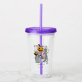 Tom & Jerry Frosted GLASS Cup Mug Tumbler