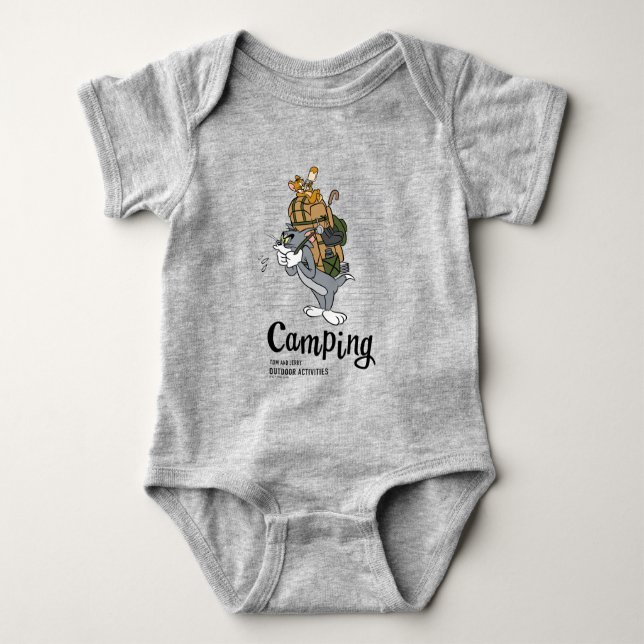 Tom & Jerry Camping Baby Bodysuit (Front)