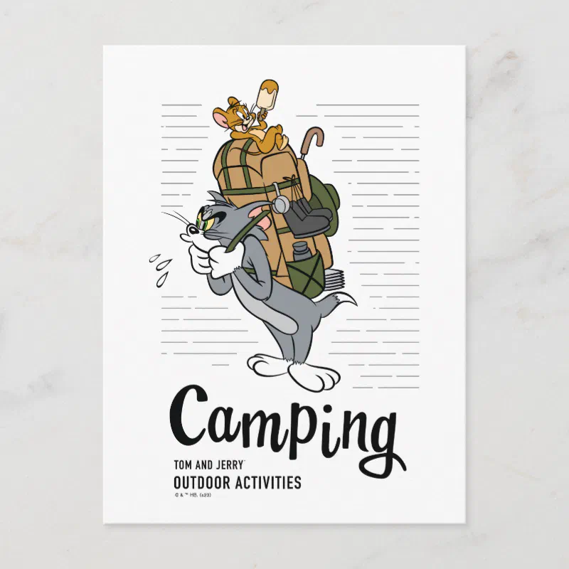 Tom & Jerry Camping Postcard (Front)