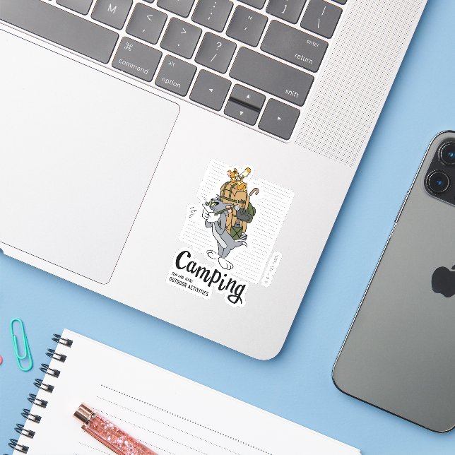 Tom & Jerry Camping Sticker (Laptop w/ iPhone)