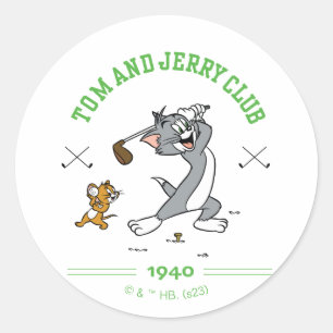 Tom & Jerry Golfing Club 1940 Classic Round Sticker
