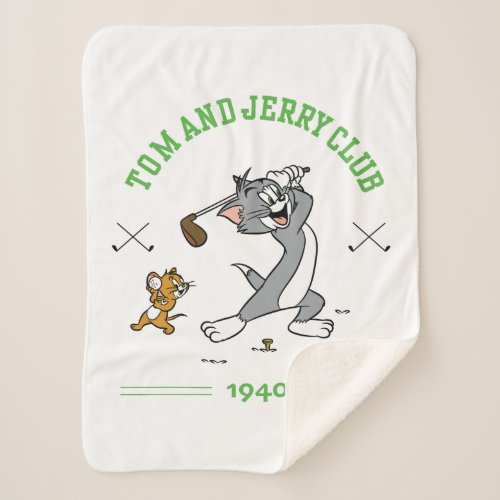 Tom  Jerry Golfing Club 1940 Sherpa Blanket